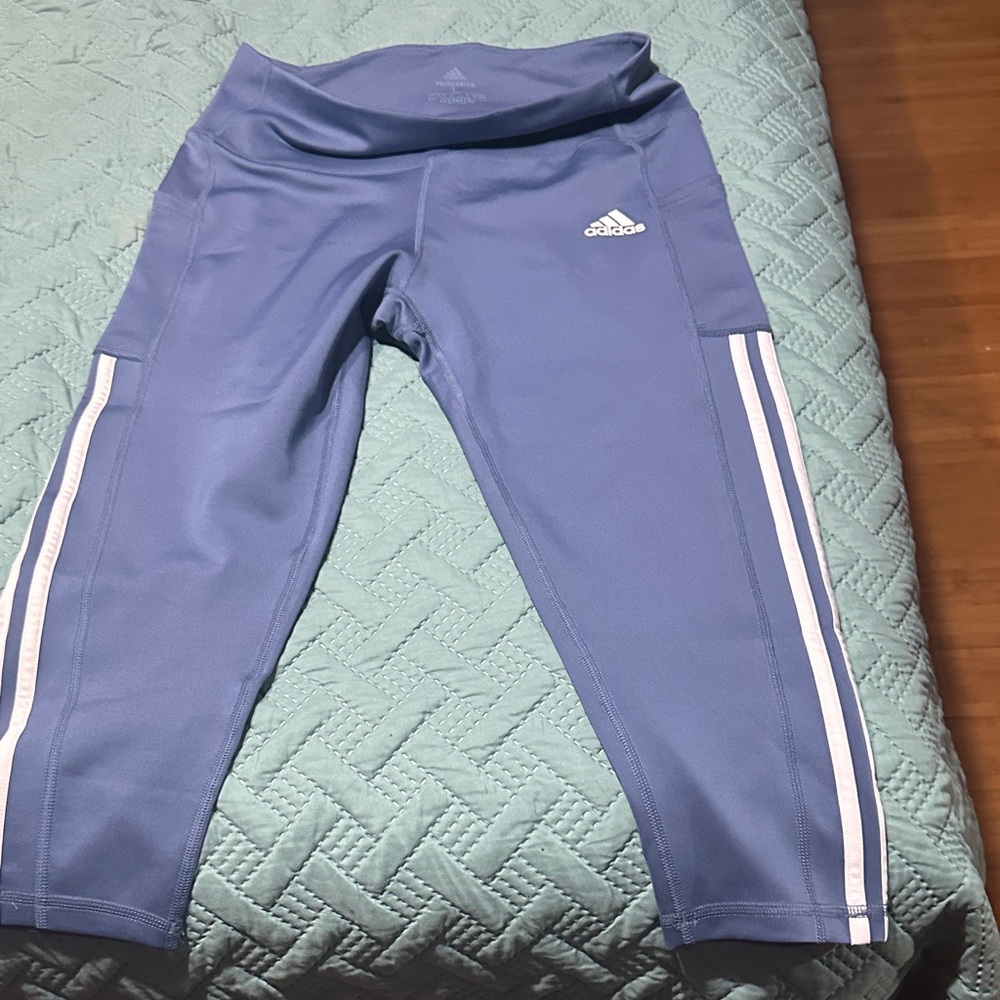 Adidas Kids Leggings in Blue with White Stripes